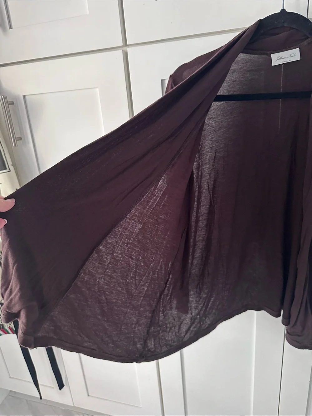 Eileen Fisher brown Open Drape Front Cardigan